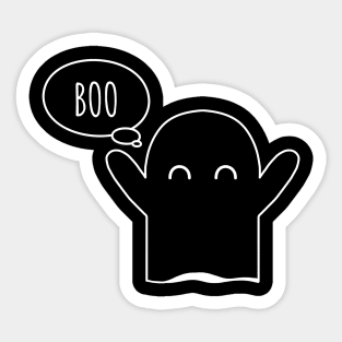 Cute Spooky Ghost saying BOO minimal design Sticker